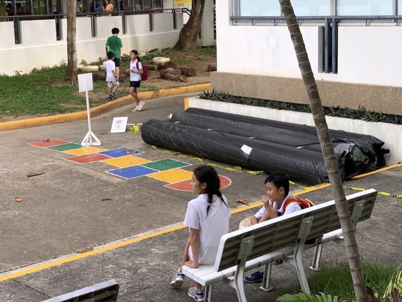 Our synthetic grass has arrived and ready to be deployed in the playgrounds! The kids will surely love it.