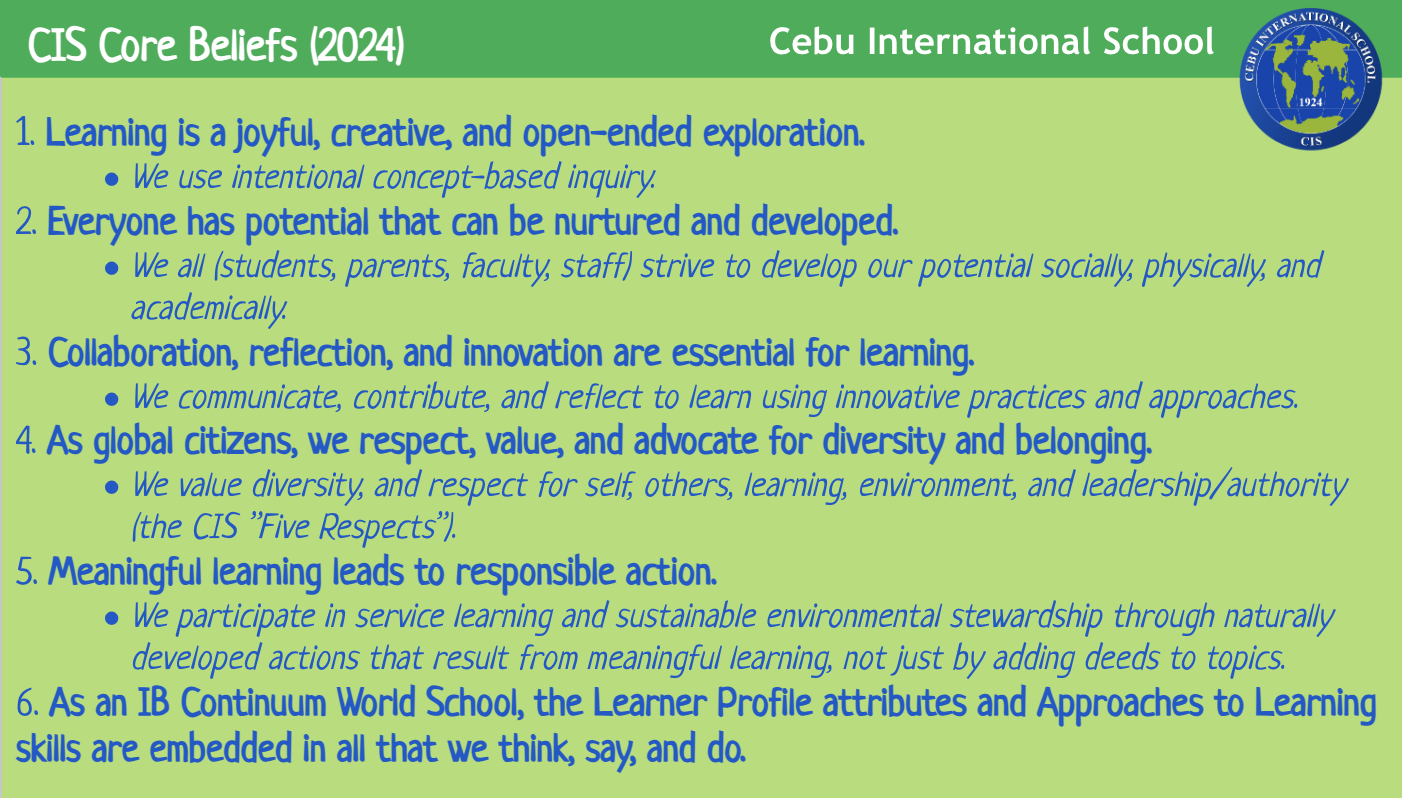 CIS Core Beliefs (2024)